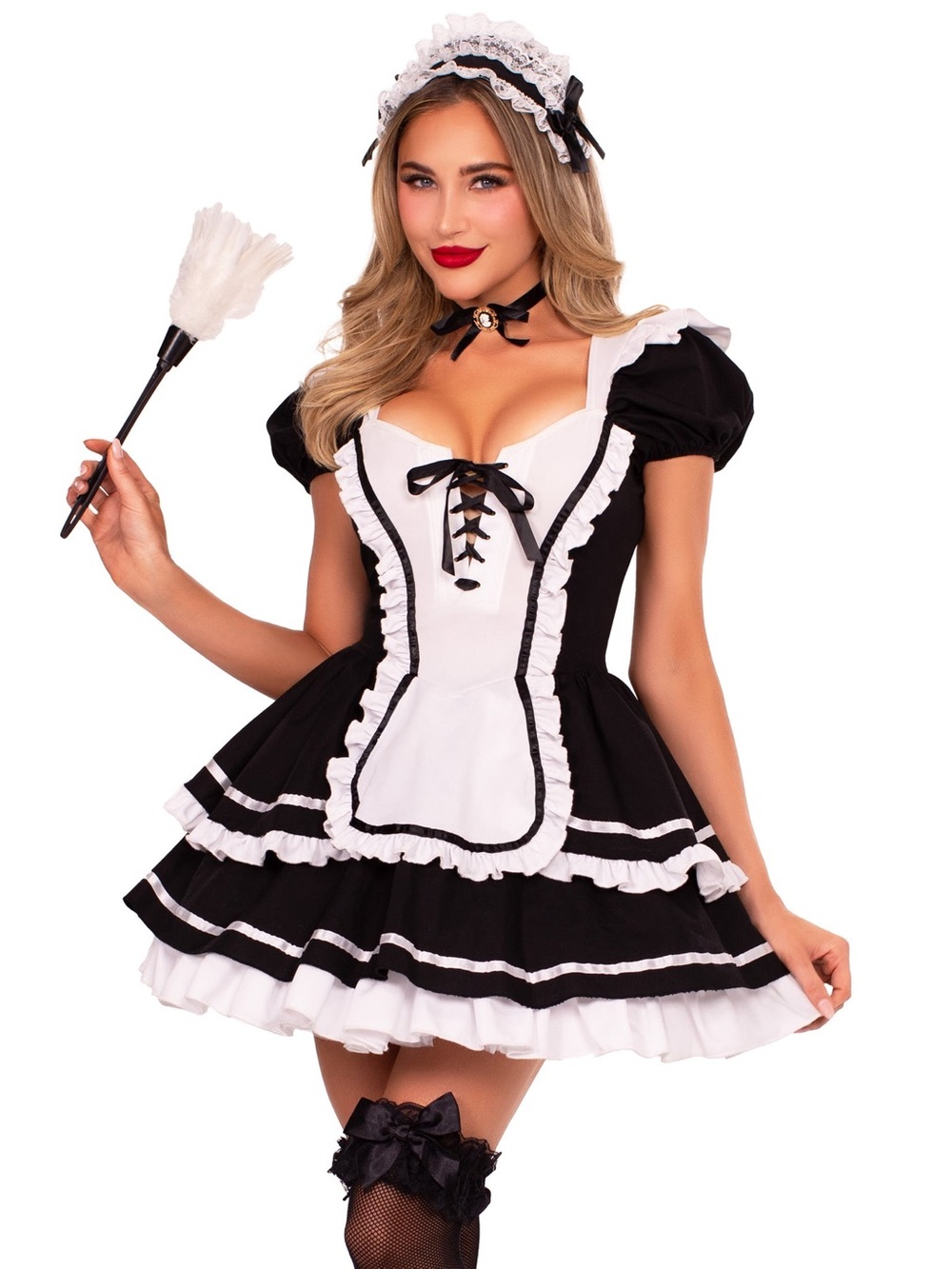 Leg Avenue Black and White French Maid Costume Dress